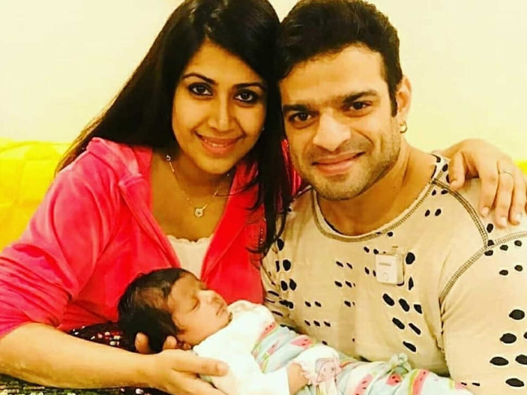karan patel with her wife and child